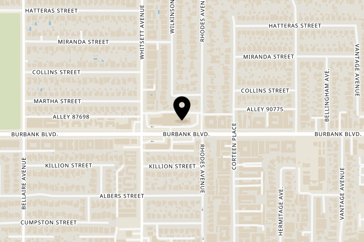 Map showing the location of Continental Kosher Bakery on 12419 Burbank Blvd in Valley Village